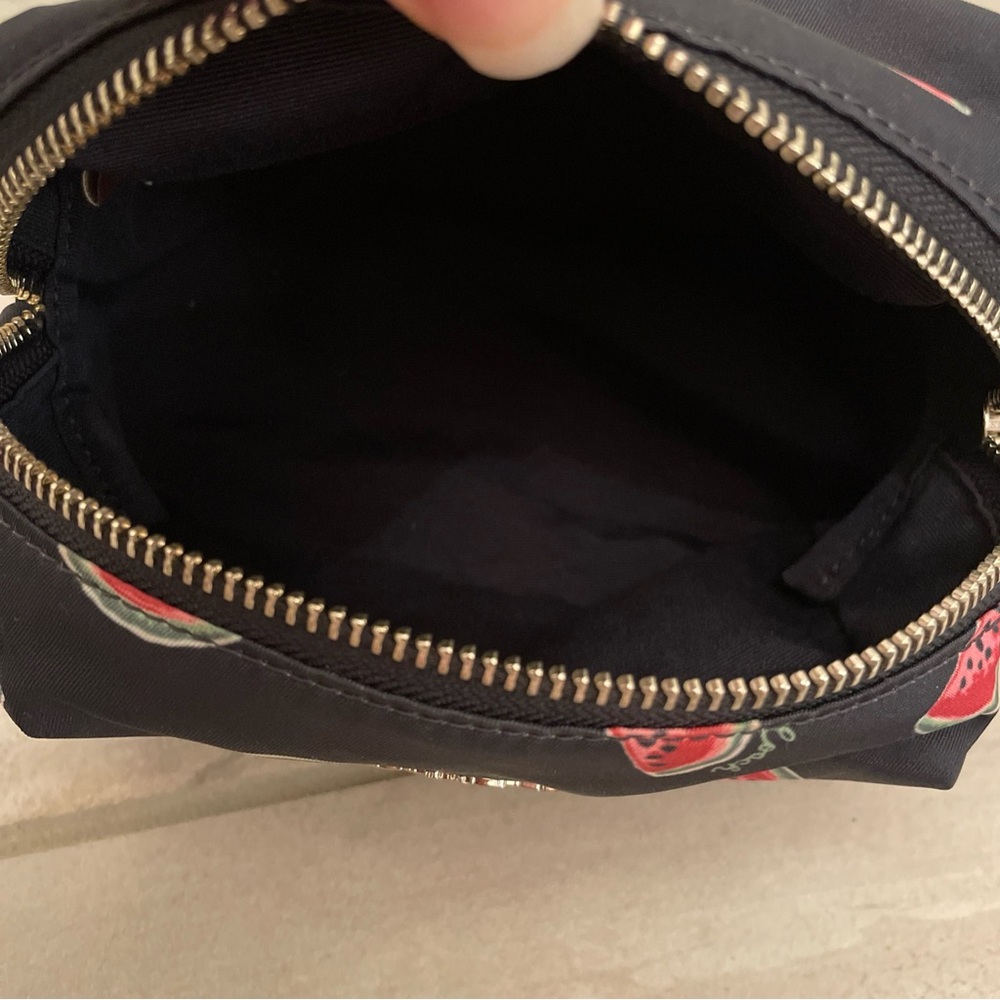 Coach Black Cosmetic Pouch with Red & Green Watermelon Print - Picture 7 of 12